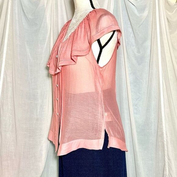 Anthropologie Moulinette Soeurs Silk Cotton Blend Blouse - Picture 2 of 5